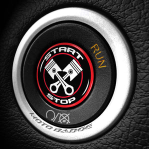 Piston Crossbones - Fits Dodge Challenger & Charger - Start Button Cover for Hellcat, SXT, Scat Pack, Redeye, Demon & More