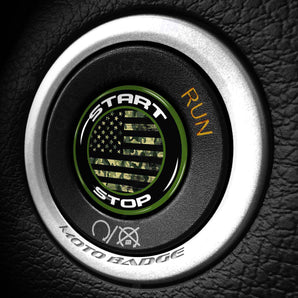 Camouflage USA Flag - Fits Dodge Challenger & Charger - Start Button Cover for Hellcat, SXT, Scat Pack, Redeye, Demon & More