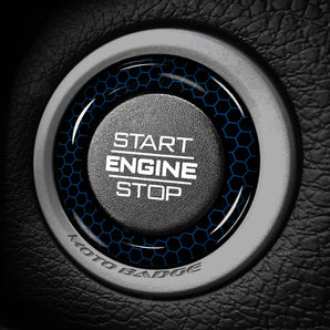 Ignition Trim Ring for for Dodge Durango - Blue Honeycomb Start Button Trim