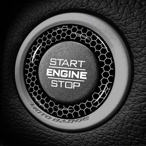Ignition Trim Ring - Fits Dodge Journey Honeycomb Start Button Trim Black & White