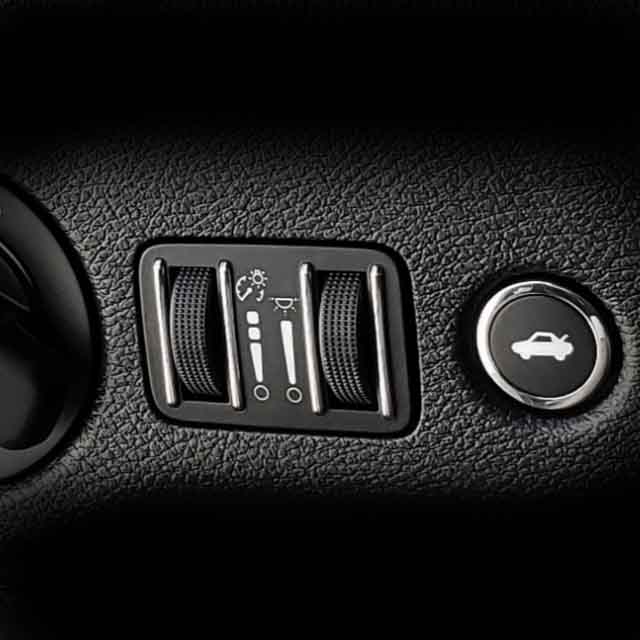 Custom start button covers, radio knobs and overlay dome decal repair replacement accessories for your car