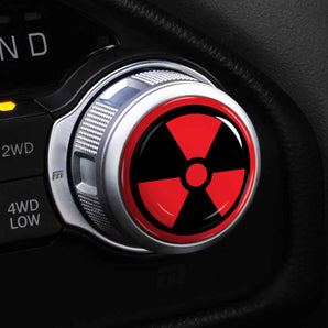 Shift Knob Cover for Dodge Durango Rotary Transmission Shifter Dial - Red Radioactive Symbol