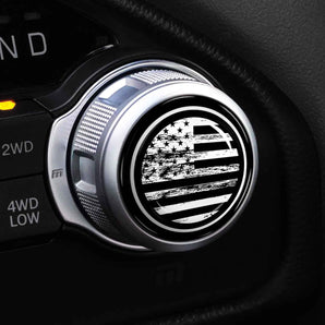 Shift Knob Cover for Dodge Durango Rotary Transmission Shifter Dial - Black & White US Flag