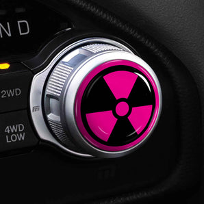 Shift Knob Cover for Dodge Durango Rotary Transmission Shifter Dial - Pink Radioactive Symbol
