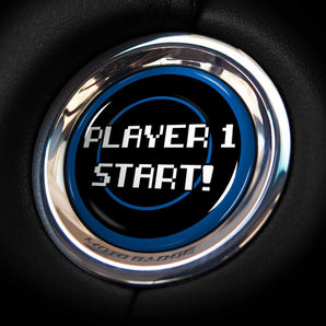 Player One START - Mitsubishi Start Button Overlay - 8 Bit Gamer Style Fits Mitsubishi Mirage G4, Eclipse Cross