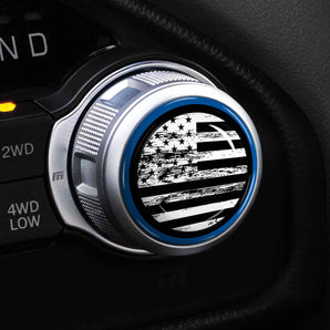 Shift Knob Cover for Chrysler 300 Rotary Transmission Shifter Dial - Blu US Flag