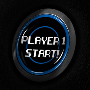 Player 1 Start - Fits Ford MAVERICK - 8 Bit Gamer Style Start Button Cover for XL XLT Lariat Raptor Truck and more