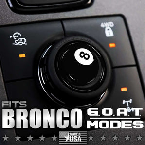 Custom Cover for GOAT MODE Ford Bronco Knob Twist Dial - 8 Ball Pool - Moto Badge