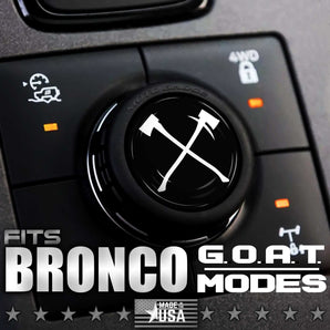 Custom Cover for GOAT MODE Ford Bronco Knob Twist Dial - Crossbones - Moto Badge
