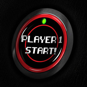 PLAYER 1 START - Fits Ford LIGHTNING - 8 bit gamer style Start Button Cover for F-150 EV Truck 2022 and newer Pro, XLT, Lariat and Premium Electric Truck