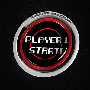 Player One START - Alfa Romeo Start Button Overlay - fits 2017-2024 Giulia, Stelvio, Quadrifoglio, Ti, Tonale - 8 Bit Gamer Style