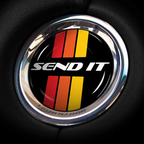 SEND IT Retro Stripes Corvette C8 Start Button Overlay Cover - Fits 2020 to 2024 Stingray, E-Ray, ZR1, Z06