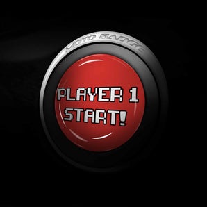 Player 1 START - Dodge Challenger (2008-2014) SXT SRT R/T Start Button Overlay - 8 Bit Gamer Style