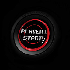 Player One START - Fiat 500X Start Button Overlay Lounge, Pop, Trekking, Urbana, Sport - 8 Bit Gamer Style