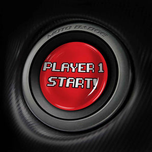 Player 1 START - Jaguar Start Button Overlay for 2007-2024 F-Type, XK, F-Pace, XJ, XE & More - 8 Bit Gamer Style