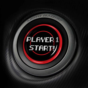 Player One START - Jaguar Start Button Overlay for 2007-2024 F-Type, XK, F-Pace, XJ, XE & More - 8 Bit Gamer Style