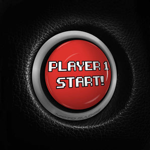 Player 1 START - Mercedes Benz Start Button Cover - 8 Bit Gamer Style - fits GLC, B, C Class, CL, SLK, Keyless Go, AMG and More 2006-22