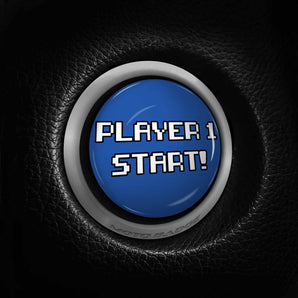 Player 1 START - Mercedes Benz Start Button Cover - 8 Bit Gamer Style - fits GLC, B, C Class, CL, SLK, Keyless Go, AMG and More 2006-22