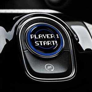 Player One START - Mercedes-Benz Start Button Overlay - 8 Bit Gamer Style - Fits GLA, GLC, GLB, CLA, A35 Sprinter Van & More