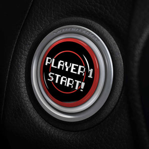 Player 1 START - Mercedes Start Button Cover - 8 Bit Gamer Style - Fits 17-23 GLC, CLS, S Class, C, E and More