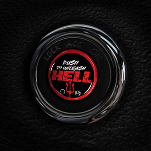 Unleash HELL - Nissan Start Button Cover Overlay for Altima, 370Z, Maxima, Murano, Armada & more