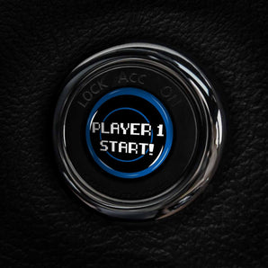 Player One START - Nissan Start Button Overlay - 8 Bit Gamer Style for Altima, 370Z, Maxima, Murano, Armada & more