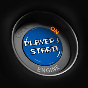 Player 1 START - Nissan GT-R Start Button Overlay 2007-2024 R35 NISMO T-Spec Track Edition and More - 8 Bit Gamer Style