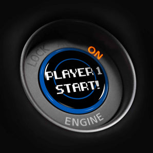 Player One START - Nissan GT-R Start Button Overlay 2007-2024 R35 NISMO T-Spec Track Edition and More - 8 Bit Gamer Style
