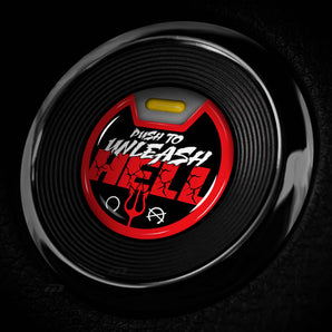 Unleash HELL - Nissan Start Button Cover for Nissan Titan, Sentra, Pathfinder, Juke, Murano, Versa, Altima, Maxima +