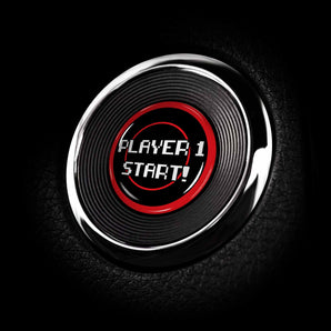 Player One START - Nissan Rogue Start Button Overlay 2014-2022 Rogue Hybrid, Sport, SV SL & More - 8 Bit Gamer Style