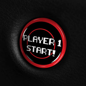 Player One START - Nissan Frontier Start Button Overlay - 8 Bit Gamer Style
